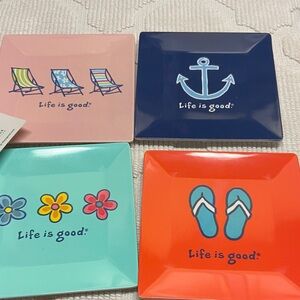 Life Is Good Navy Blue Anchor Plates